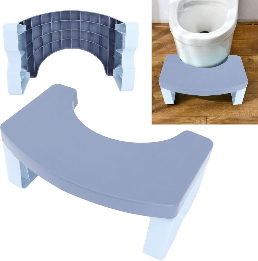 Opvouwbare Toilet Potje Kruk Verdikte Volwassen Squatting Pit Kruk Toilet Geschenken Huishoudelijke Badkamer Voetenbank Pedaal Kruk Stap Krukken Blauw