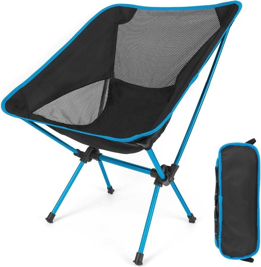 Opvouwbare Ultralichte Campingstoel met Draagtas Ideaal voor Strand Wandelen en Barbecue