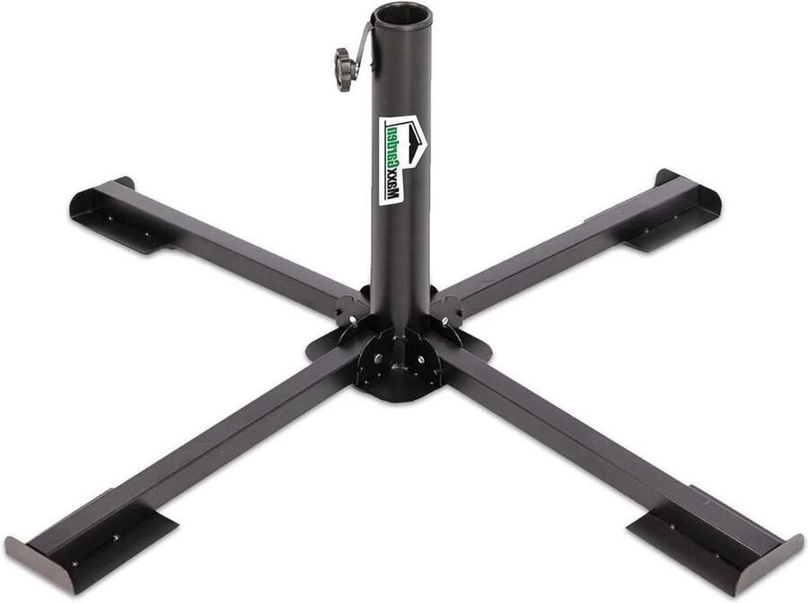 Opvouwbare Verstelbare Draagbare Viervoetige Ijzeren Parasol Voet Houder voor Tuin Camping 86 x 86 x 30 cm