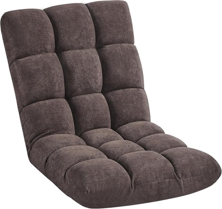 Lazy Vloerstoel opvouwbaar relaxstoel meditatiestoel vloerstoel met verstelbare rugleuning leesstoel voor thuis of kantoor bruin - Foto 2