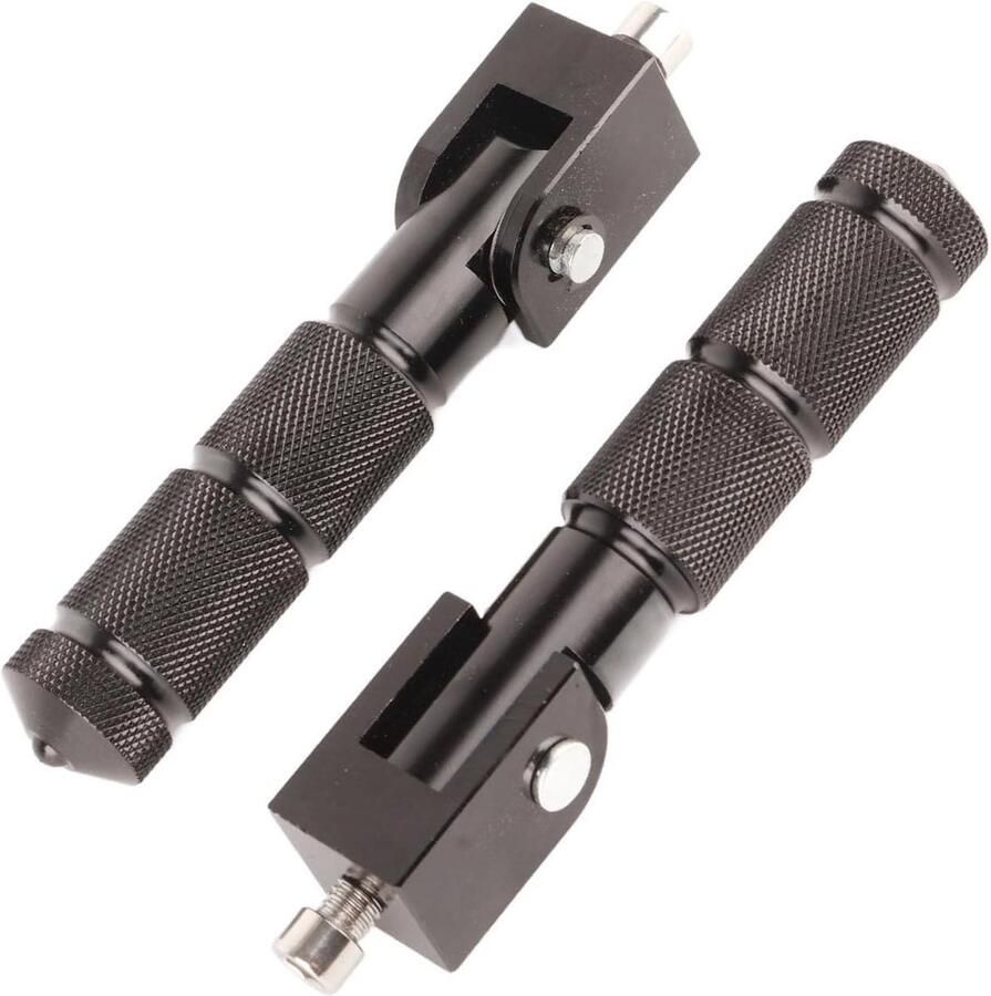 Opvouwbare Voetsteunen Voor Bromfiets 2 Stuks Aluminium Pedalen Voor Motorfiets Elektrische Auto 8Mm Universele 90 Graden Opvouwbare Ondersteuning Rod Zwart