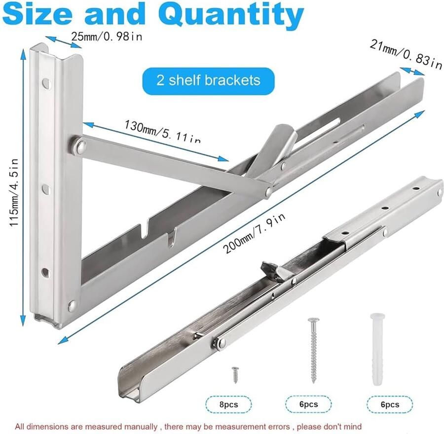 Opvouwbare wandconsole ruimtebesparend 1 stuk roestvrij staal