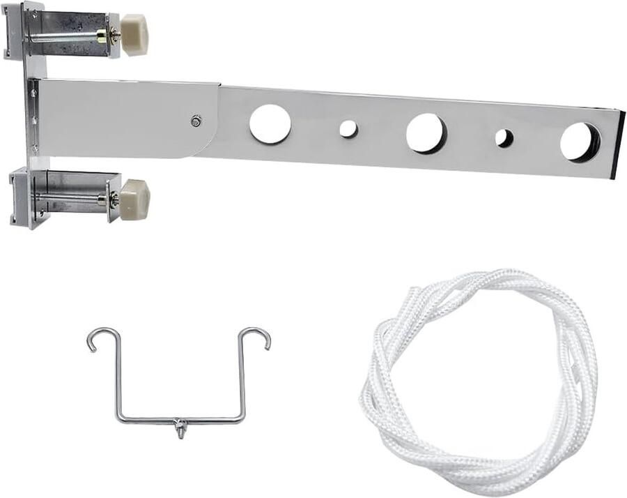 Opvouwbare Wandgemonteerde Kledingrek met Uitschuifbare Droogfunctie voor Binnen en Buiten