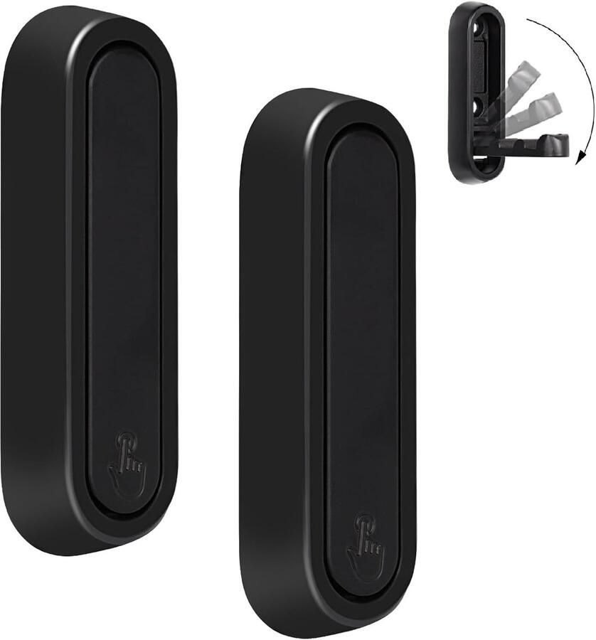 Opvouwbare wandhaak 2 stuks Opvouwbare haak Opvouwbare kledinghaak Koptelefoonhouder Zwart Opvouwbaar Wandmontage Geschikt voor kledingkast en badkamer Stevige wandhaak van zinklegering Intrekbare wandhaak