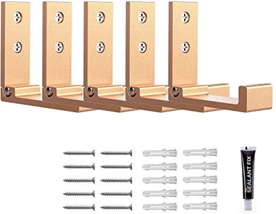 Opvouwbare Wandhaak Kapstokhaken voor Garage en Wandmontage Hoed en Gewaad Haken Enkele Kleerhanger in Goud