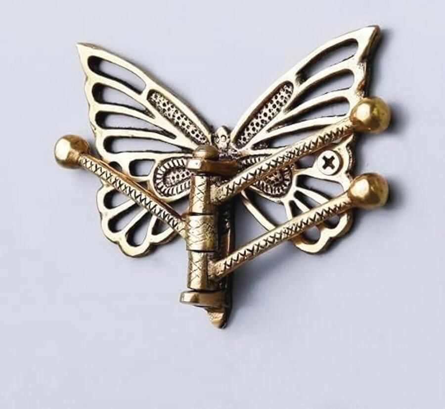 Opvouwbare Wandhaken Drievoudige Haak Vintage Goudkleurige Kapstok Haken