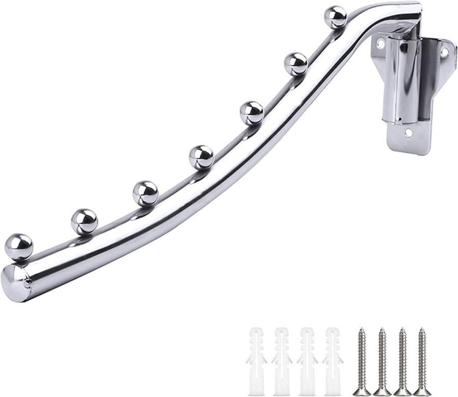 Opvouwbare wandkapstok metalen kledinghaken voor organiserend ophangsysteem 1 stuk