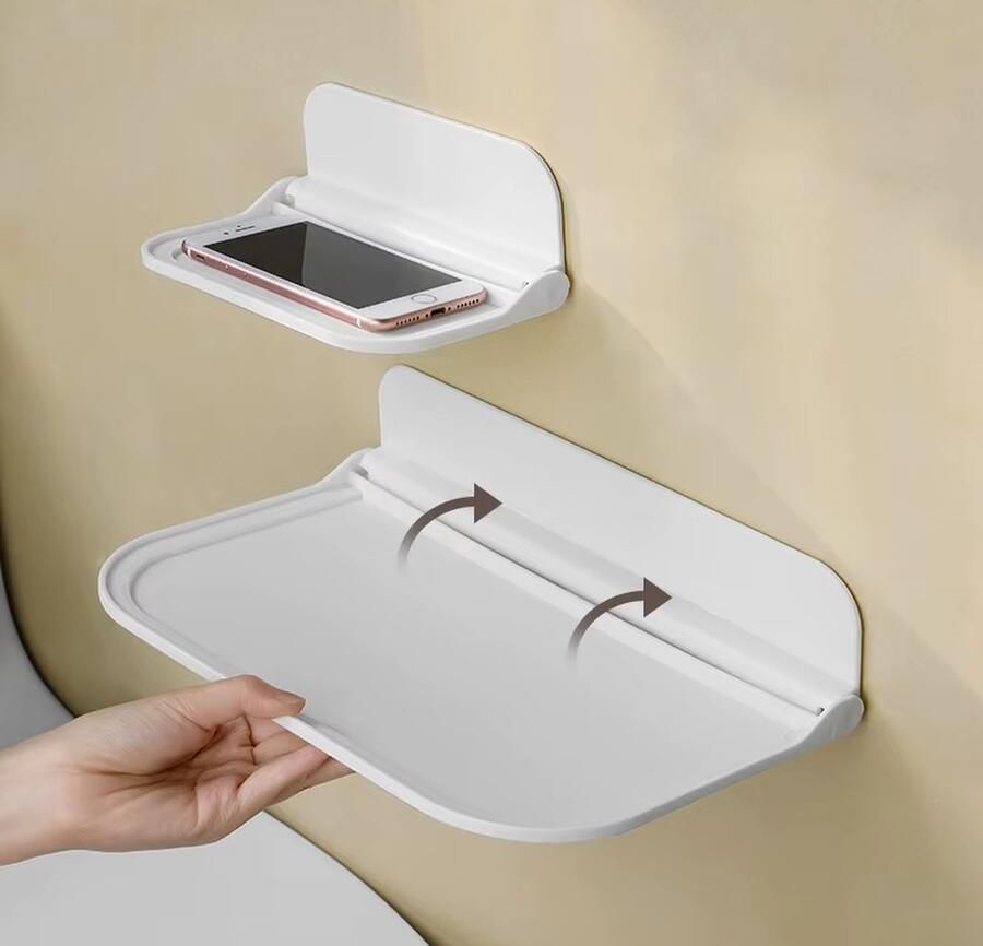 Opvouwbare Wandplank Telefoonplank Smartphoneplank Telefoonhouder Montage zonder Boren Handdoekplank