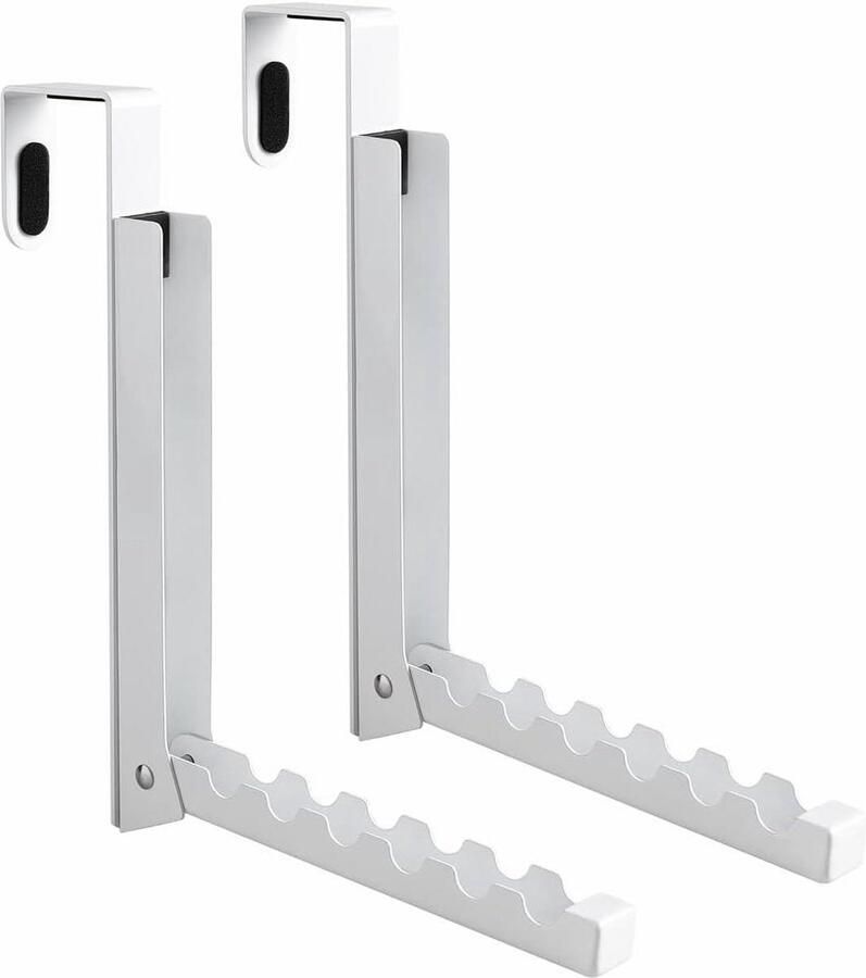 Opvouwbare washaken voor kleding 6 bosjes over de deur handdoekrekken Wit