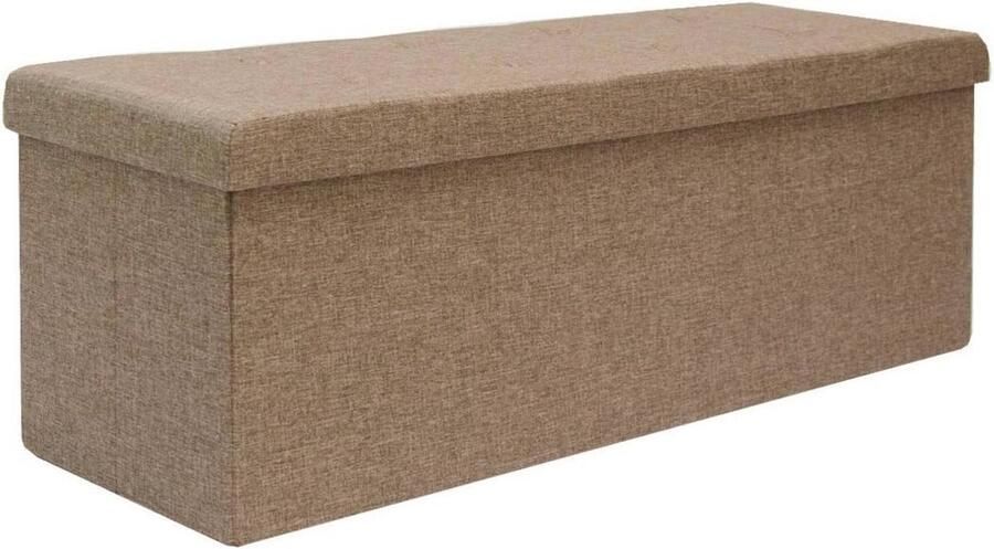 Opvouwbare zitbank XXL 120 liter gestoffeerde voetenbank multifunctionele zitbox met scheidingswanden