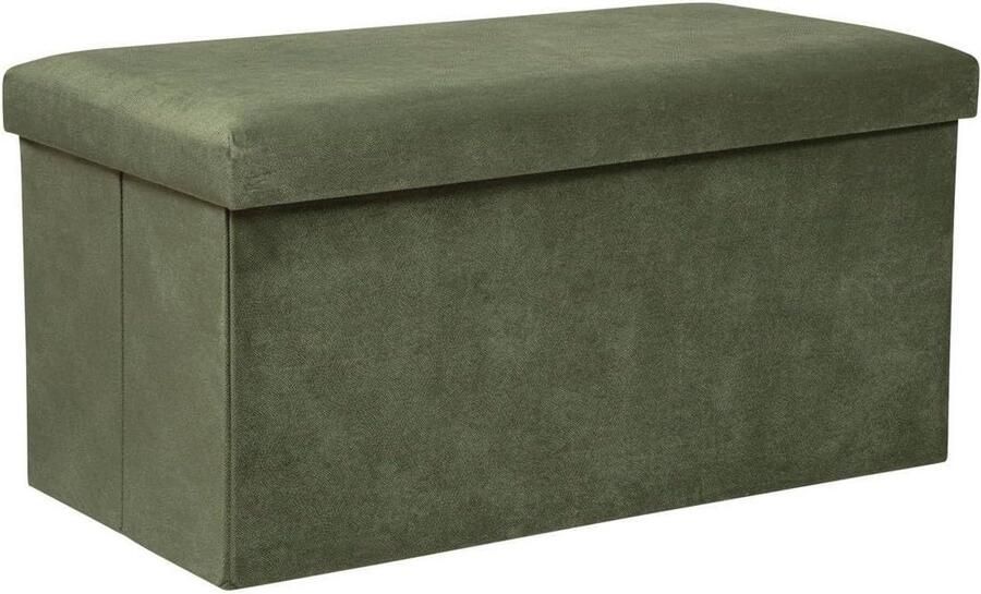 Opvouwbare zitzak en opbergdoos in kakigroen Comfortabele stoel en praktische opslagoplossing 76 x 38 cm