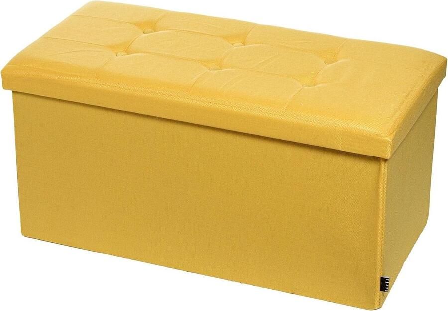 Opvouwbare zitzak met opbergruimte Polyester mosterd 38 x 38 x 77 cm