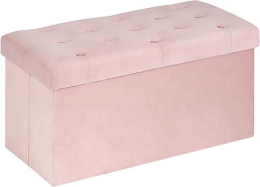 Opvouwbare Zitzak met Opbergruimte Roze Fluwelen Poef voor Woonkamer