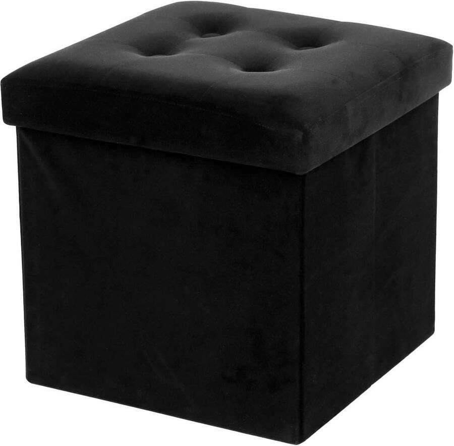 Opvouwbare zitzak Velours-effect zwart JJA Atmosphera