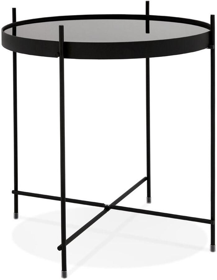Opvouwbare Zwarte Bijzettafel Inklapbare Tafels Opvouwbaar voor Gemakkelijk Opslag