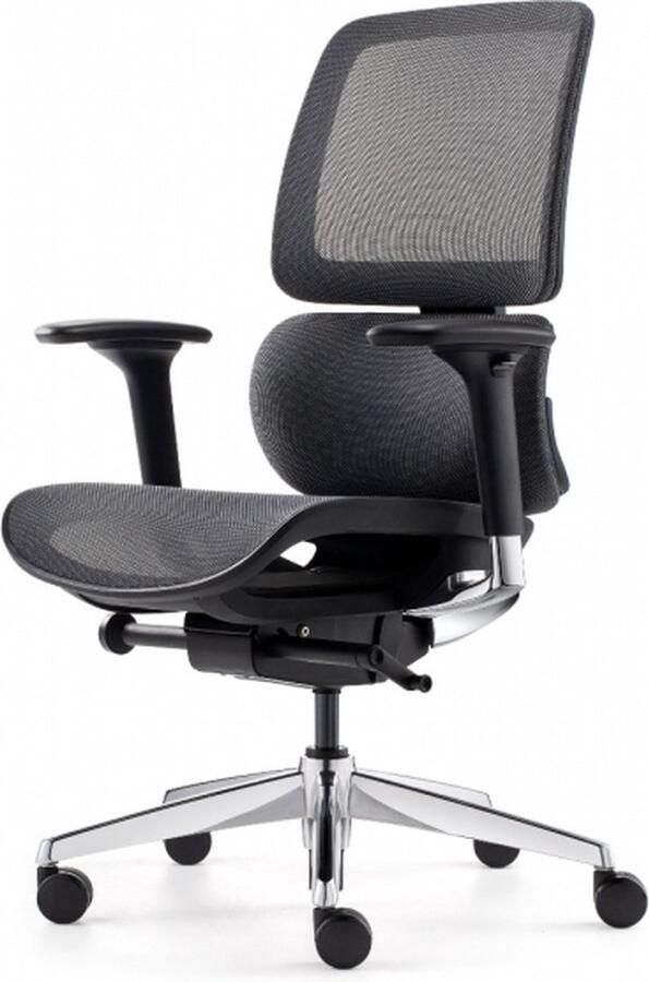 OrangeLabel Mesh Bureaustoel 29 Series met Mesh zitting en Donati Mechaniek met zitdiepte verstelling en Alu Chroom Voetenkruis