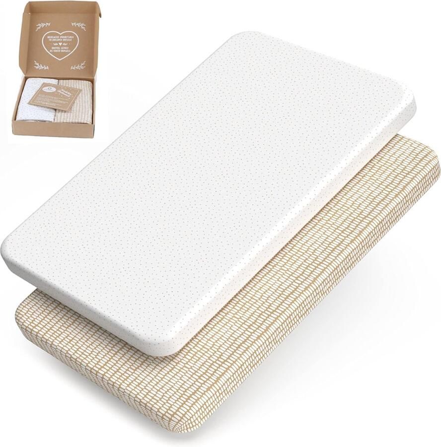 Organisch hoeslaken co-sleep bed hoeslaken 50 x 90 x 55 cm wieghoes – past op Babybay hoeslaken zijlaken matrasbeschermer babybedje hoeslaken