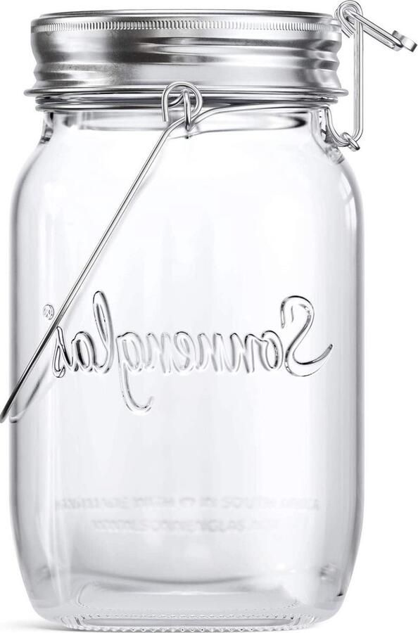 Originele Solar Lamp 1000ml USB Opladen Binnen en Buiten Glas & RVS Fair Trade