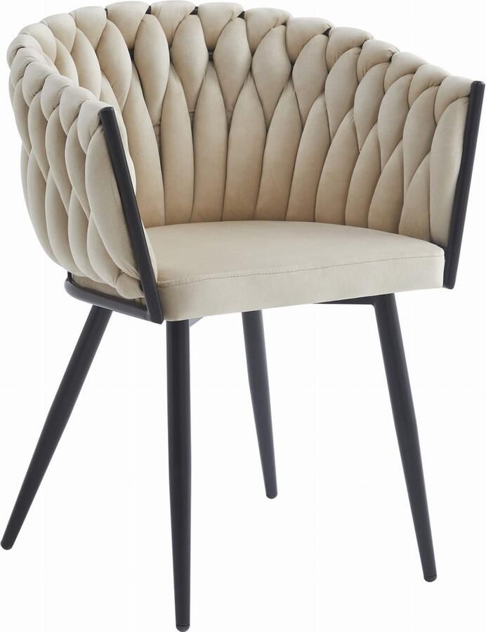 ORION Stoel Beige – Tijdloos Design met Stijlvolle Stiknaden Ergonomisch en Duurzaam Geschikt voor Woonkamer Eetkamer of Wachtkamer Max. 110 kg