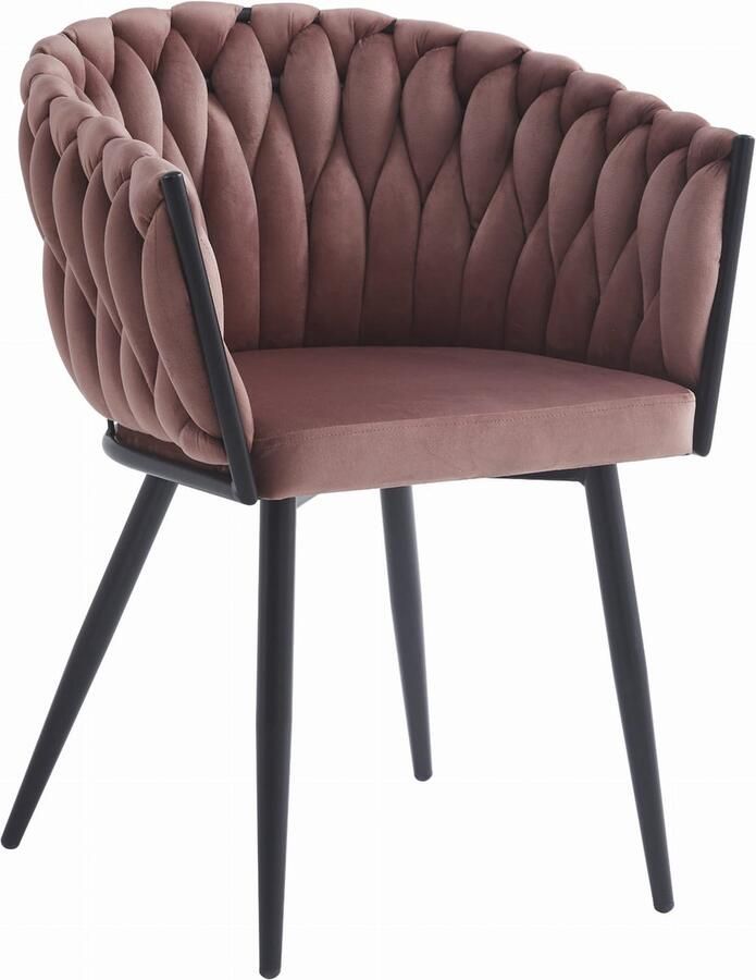 ORION Stoel Donkerroze – Tijdloos Design met Stijlvolle Stiknaden Ergonomisch en Duurzaam Geschikt voor Woonkamer Eetkamer of Wachtkamer Max. 110 kg