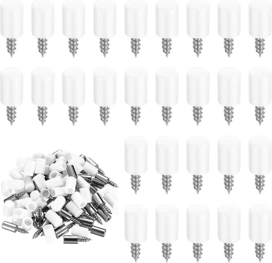 Orivio 50 stuks plankdragers zelftappende schroeven voor boekenkast en meubels (wit)
