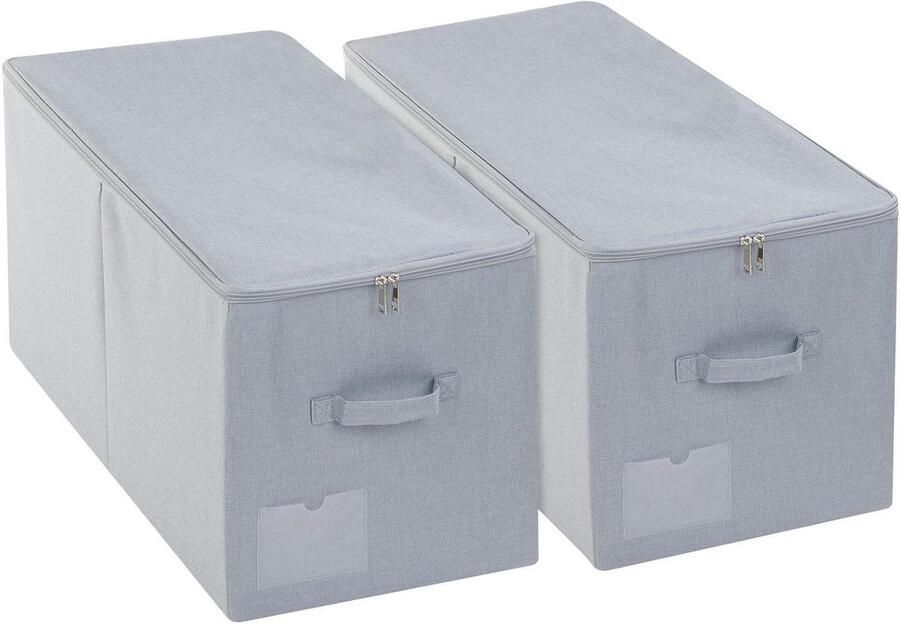 Orivio Inklapbare Kledingkast Opbergdozen 60 L Geschikt voor Slaapkasten Lichtgrijs