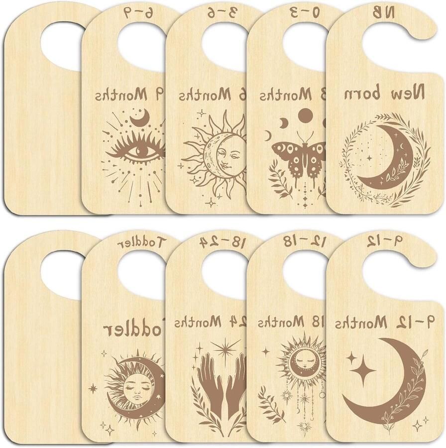 Orivio Maan Hout Kledingkast Verdelers Vlinder Zon Kinderkamer Decor Gele Organisatoren Kast Hanger Separators Kinderkamer Kledingkast Hangers Verdelers