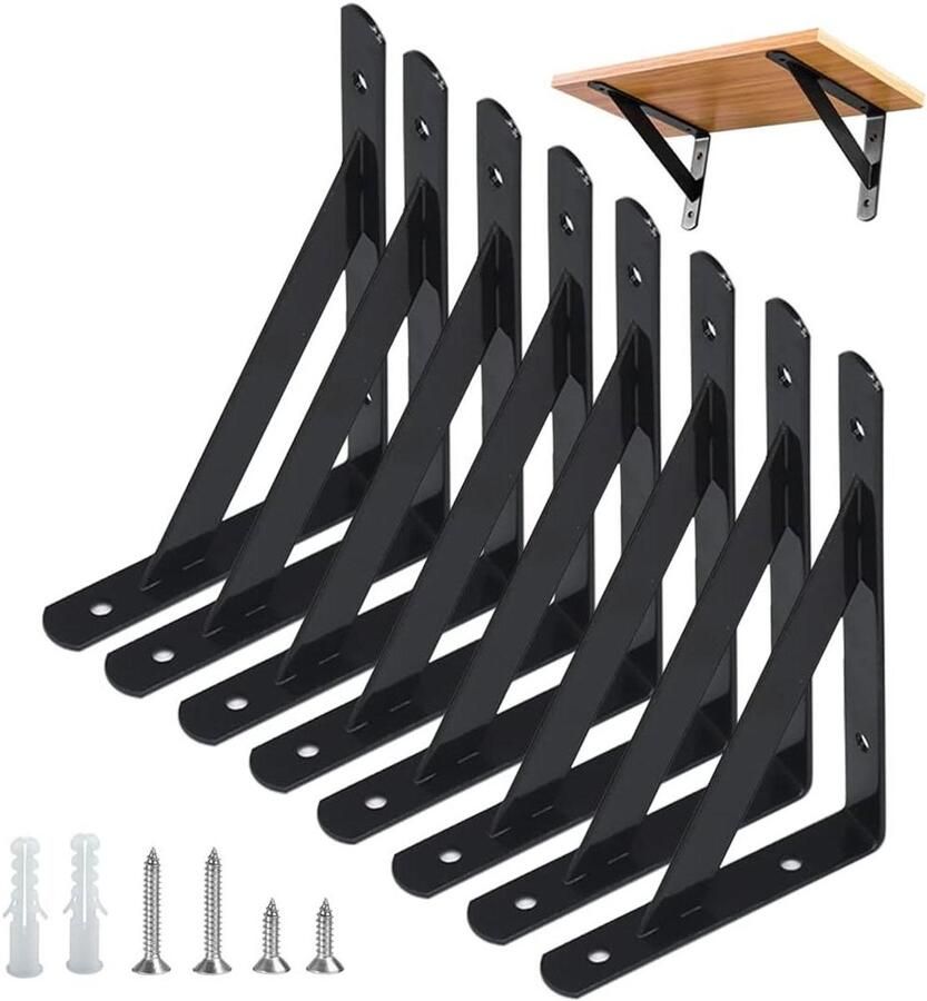 Orivio Metalen L-beugels voor wandgemonteerde planken (set van 2)