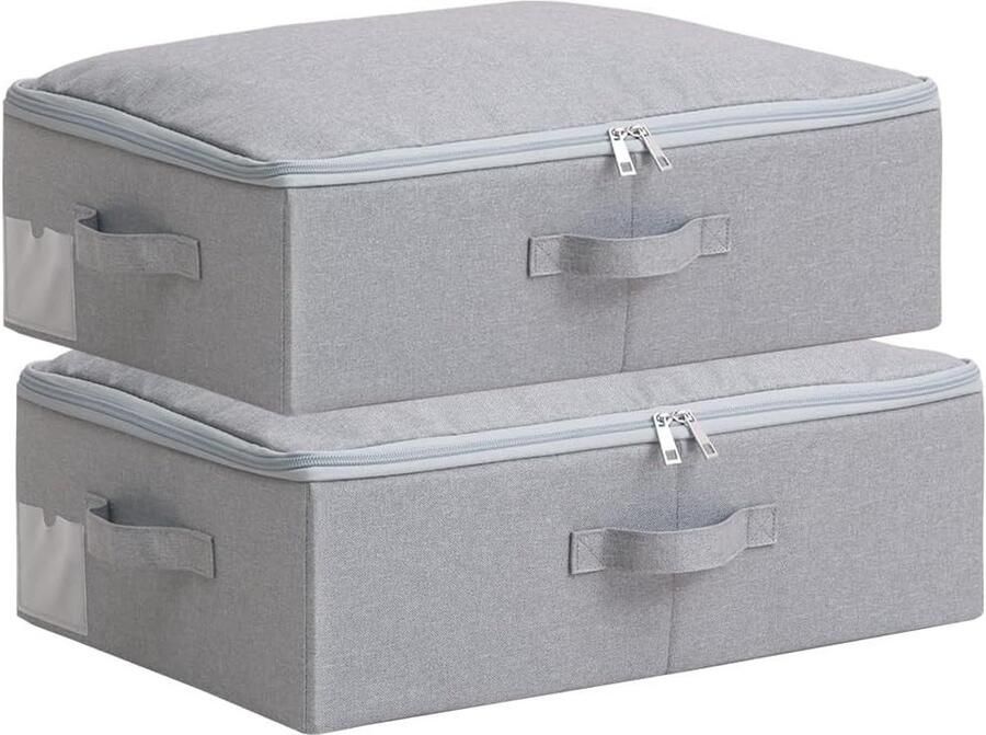 Orivio Set van 2 grijze opbergdozen met opvouwbaar ontwerp ideaal voor kleding albums en kruideniersen
