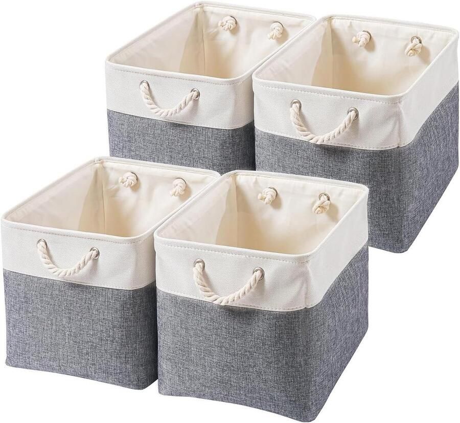 Orivio Stoffen opbergdoos 30x30x30 cm voor kast plank en kleding set van 4 (koud grijs)