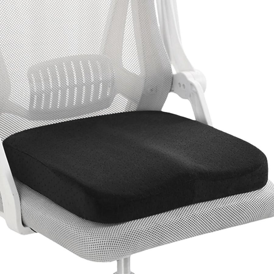 Orthopedisch Wigkussen voor Zitcomfort en Pijnverlichting Ergonomisch Zitkussen voor Bureaustoel Thuis en Auto 40 x 40 x 55 cm (Zwart)