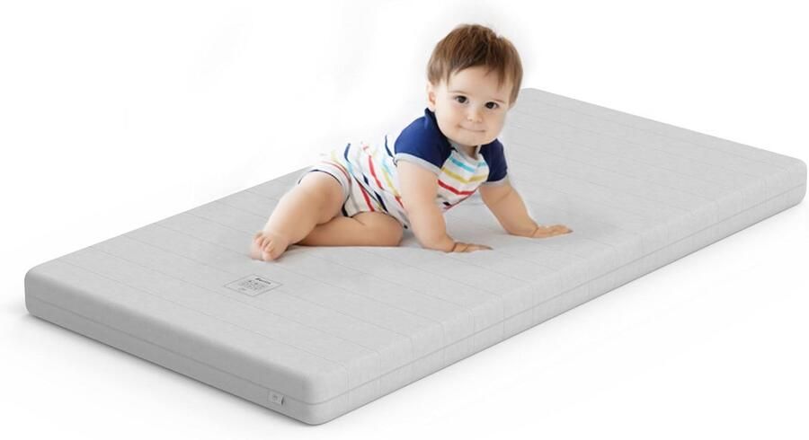 Orthopedisch Babybed Matras 80 x 160 cm Ademend Allergeenvrij en Dubbelzijdig