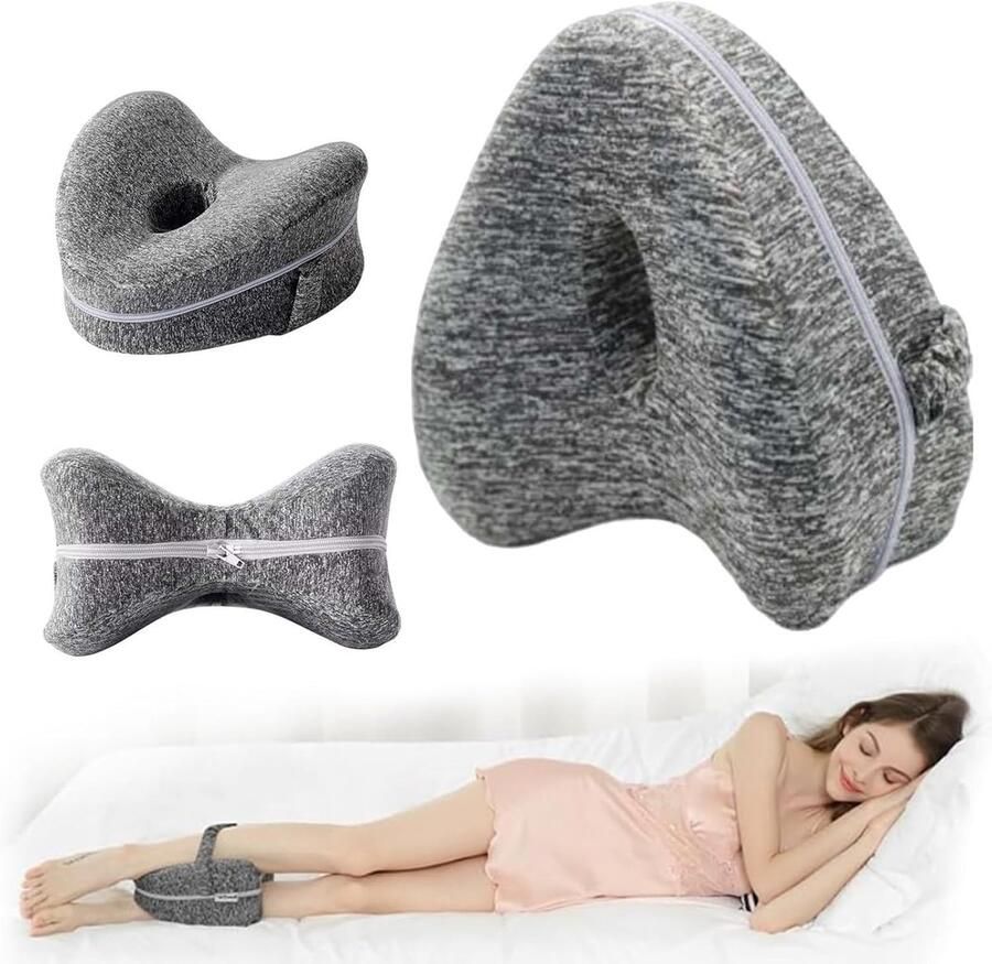 Orthopedisch Kniekussen beenkussen Kniekussen Voor In Bed Ergonomisch kniekussen om te slapen Zijslaapkussen traagschuim kniebeschermer met zijslaperriem Kniekussen Voor Zijslapers beensteunkussen Schootkussen Houding Correctie