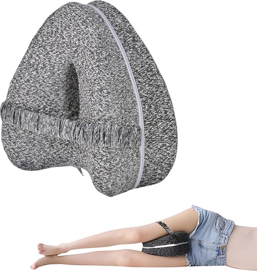Orthopedisch Kniekussen Voor In Bed Beenkussen Zijslaapkussen Kniekussen Voor Zijslapers Ergonomisch Beenkussen Schootkussen Met Elastische Band Houding Correctie Pijn Verlichten Hart Vorm Grijs