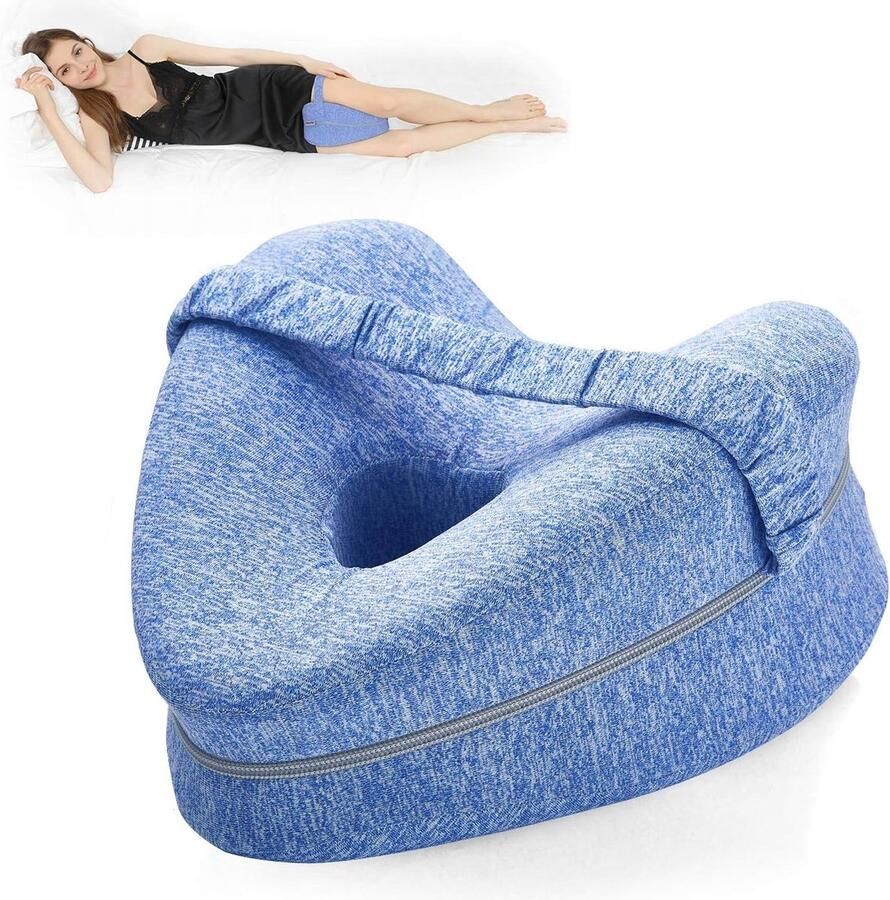 Orthopedisch Kniekussen Voor In Bed Ergonomisch Beenkussen Zijslaapkussen Kniekussen Voor Zijslapers Schootkussen Met Elastische Band Houding Correctie Verlichten Rugpijn Heupklachten Artrose Hart Vorm Memoryfoam 25x2