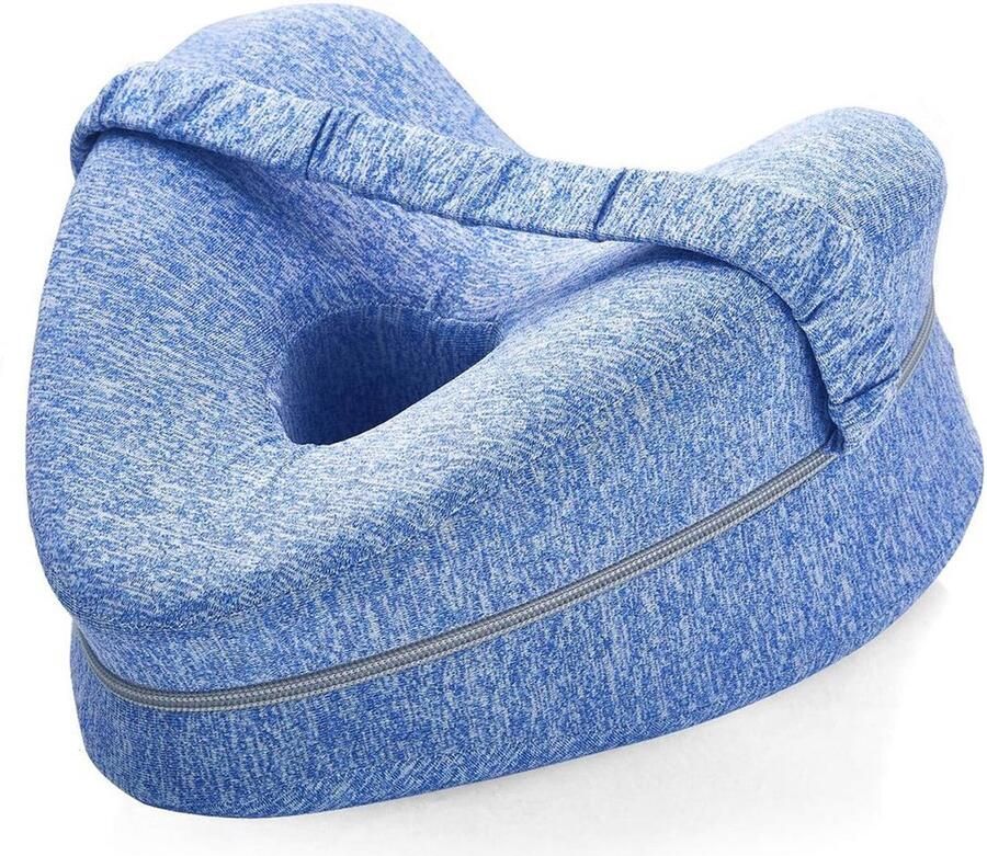 Orthopedisch Kniekussen Voor In Bed Ergonomisch Beenkussen Zijslaapkussen Kniekussen Voor Zijslapers Schootkussen Met Elastische Band Houding Correctie Verlichten Rugpijn Heupklachten Artrose Hart Vorm Memoryfoam Blauw - Foto 2
