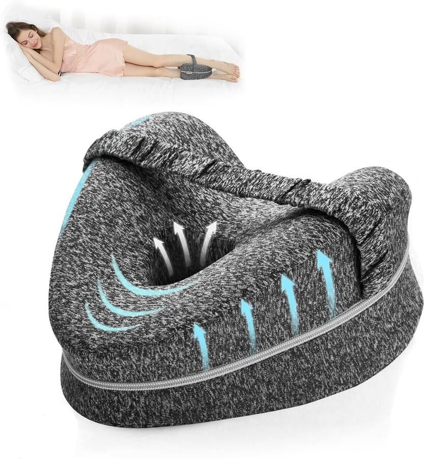 Orthopedisch Kniekussen Voor In Bed Ergonomisch Beenkussen Zijslaapkussen Kniekussen Voor Zijslapers Schootkussen Met Elastische Band Hart Vorm Grijs