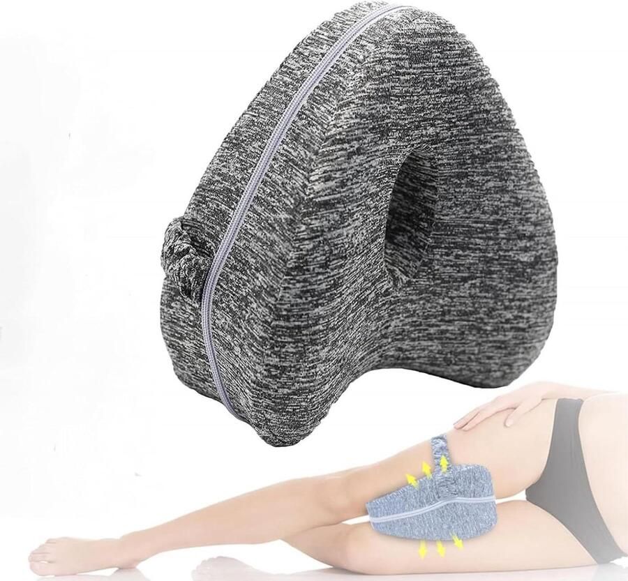 Orthopedisch kniekussen voor zijslapers Pijnvrij slapen met ergonomisch steunkussen van traagschuim Grijs Kniekussen voor in bed