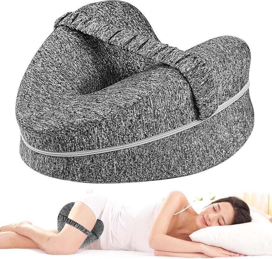 Orthopedisch Kniekussen Zijslaapkussen Kniekussen Voor In Bed Memoryfoam Ergonomisch Beenkussen Schootkussen Houding Correctie Been- en kniekussen voor zijslapers Verlichten Rugpijn Heupklachten Artrose Grijs