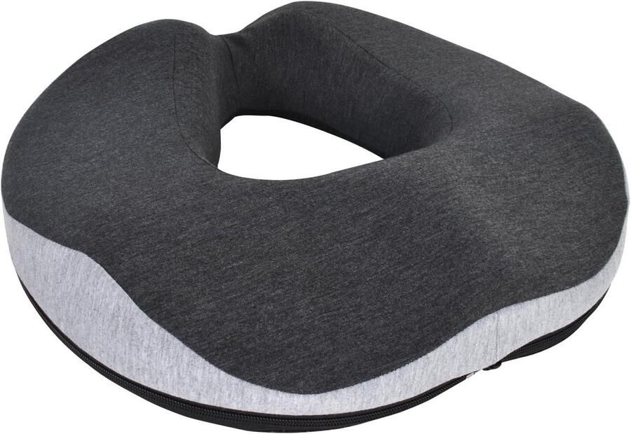 Orthopedisch kussen stuitbeen donutkussen van traagschuim voor bureau- en autostoel ergonomisch zitkussen voor aambeien langdurig zitten van de zwangerschap (grijs2)