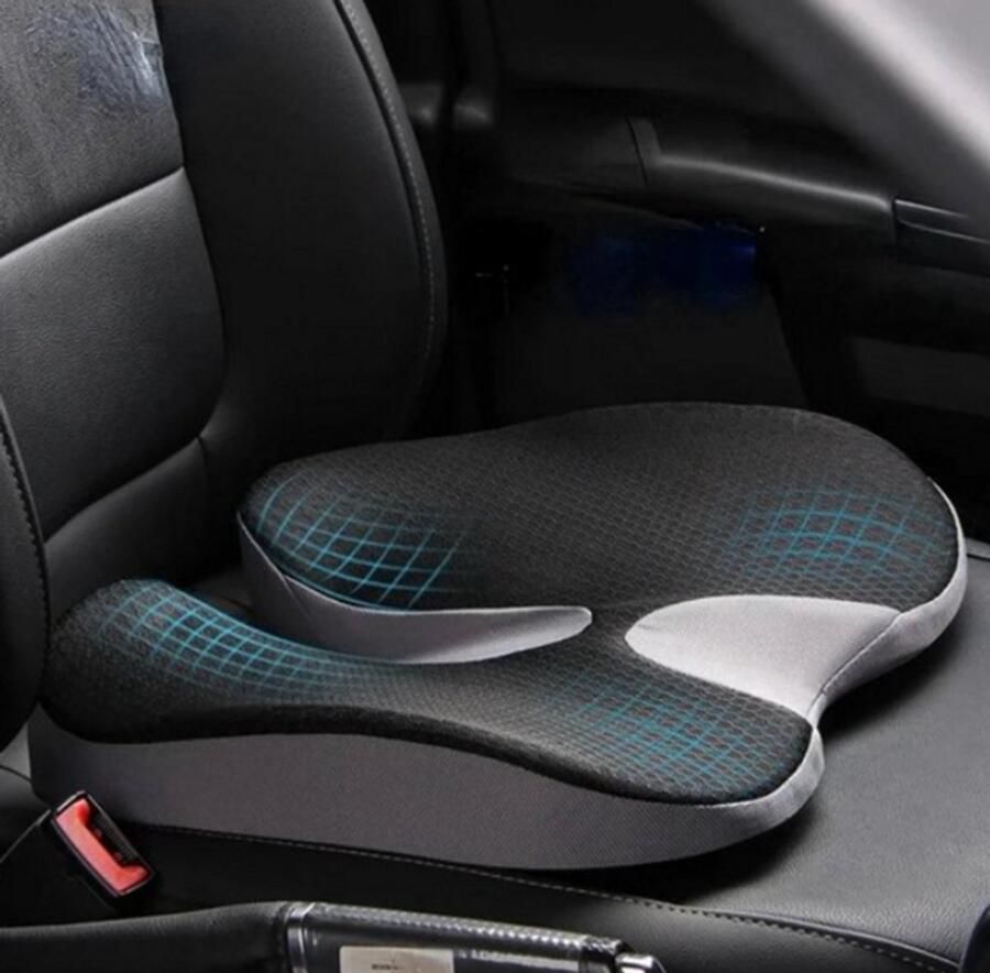 Orthopedisch Memory Foam Kussen Anti-Slip Prostaat Kussen voor Coccyx en Sciatica Pijnverlichting 45x35x5 cm Comfortabel Zitkussen voor Stoel Auto en Pijnverlichting