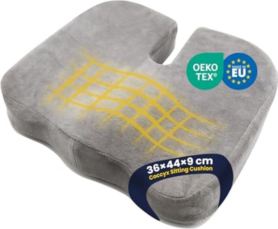 Orthopedisch traagschuim zitkussen voor optimale pijnverlichting en comfort op bureaustoel en rolstoel