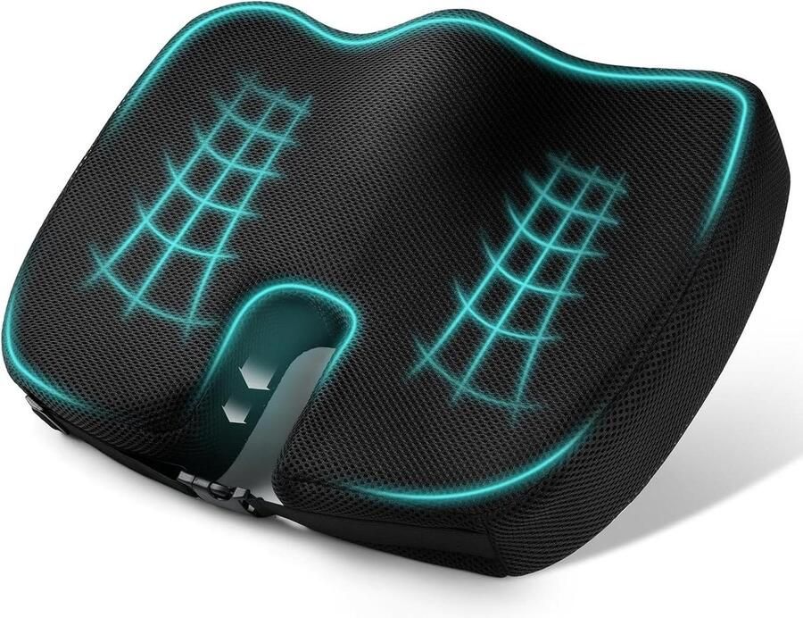 Orthopedisch Traagschuim Zitkussen voor Stuitbeen Ischias Aambeien Ergonomisch Kussen voor Bureaustoel Rolstoel Autostoel Rugpijnverlichting