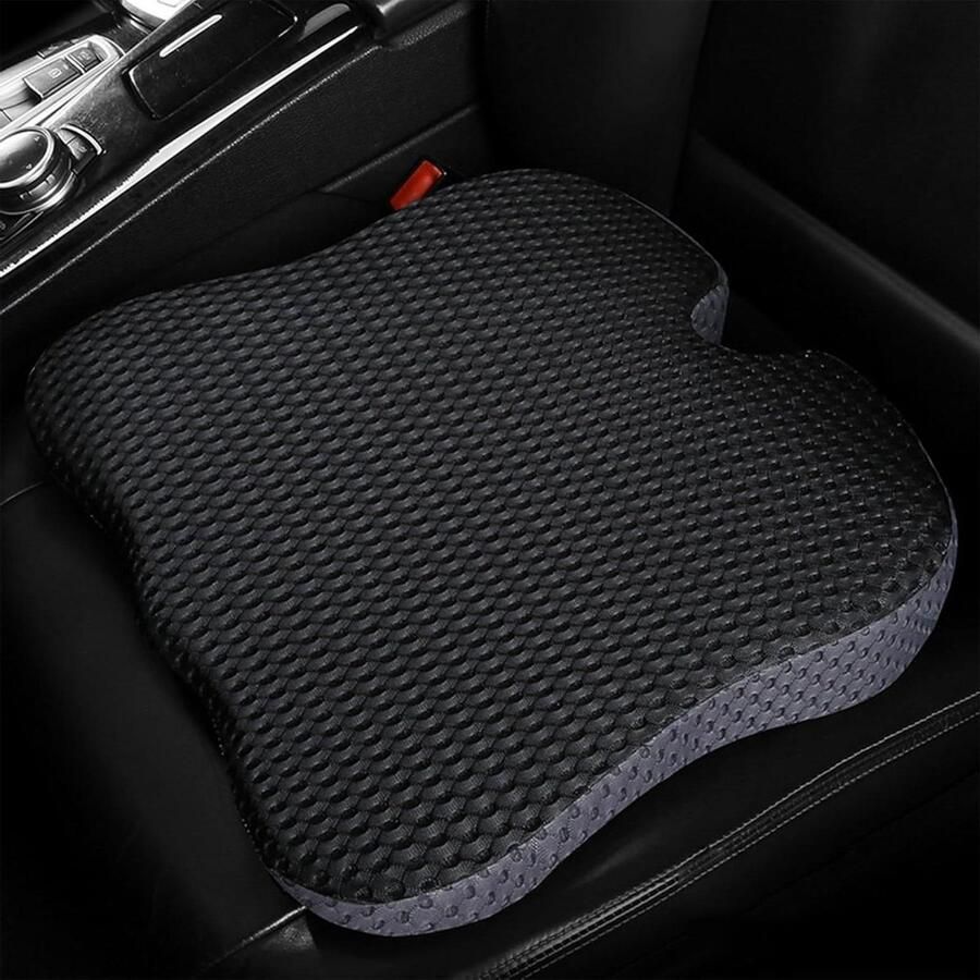 Orthopedisch wigkussen voor stoel en auto Traagschuim Ergonomisch zitkussen voor autostoel (Zwart grijs)