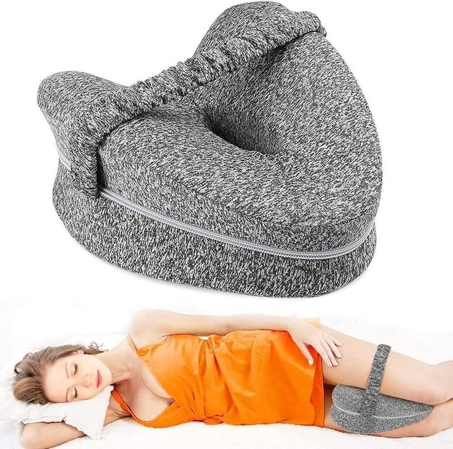 Kniekussen voor in het bed kniekussen voor zijslapers orthopedisch wigkussen ergonomisch zijslaapkussen ondersteunt benen knieën en rug Kniekussen voor in het bed