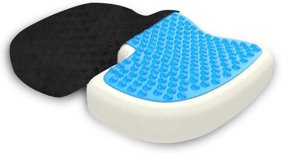 Orthopedisch zitkussen Met ademende gelpad Stuitbeenkussen Verlicht rug- en heuppijn corrigeer rugklachten Wigkussen Ergonomisch geschikt voor bureaustoelen auto's Zwart