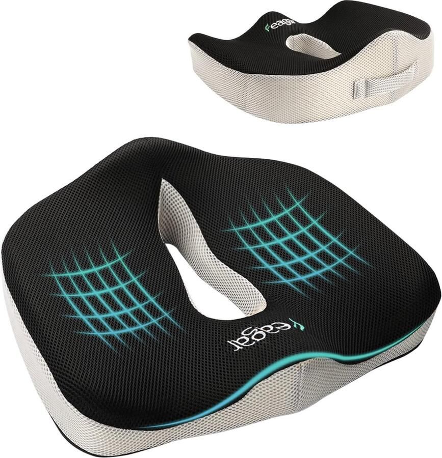 Orthopedisch zitkussen orthopedisch ergonomisch zitkussen voor bureaustoel stuitbeenkussen & zitkussen auto traagschuim zitkussen beter zitcomfort (zwart)