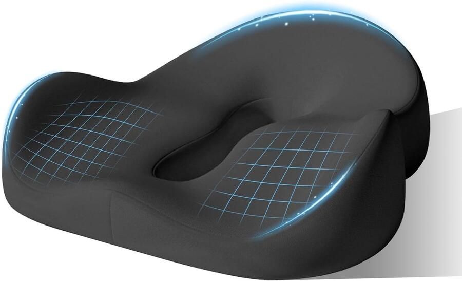 Orthopedisch zitkussen traagschuimkussen ergonomisch zitkussen bureaustoel autostoelkussen rolstoelzitting voor heupen coccyx stuitbeen ischias aambeien