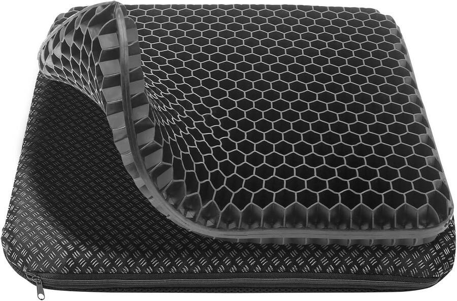 Orthopedisch Zitkussen voor Auto en Bureaustoel Gel-Traagschuim Kussen (42x38x4 cm)