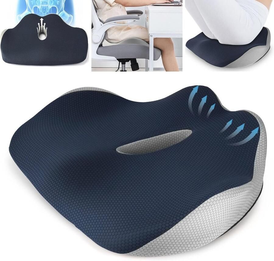 Orthopedisch zitkussen voor bureaustoelen en auto Ergonomisch U-vormig design met traagschuim voor optimale heupondersteuning